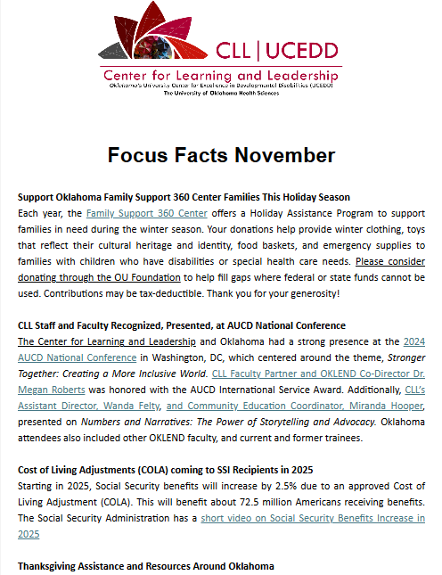 Image of the November 2024 Focus Facts