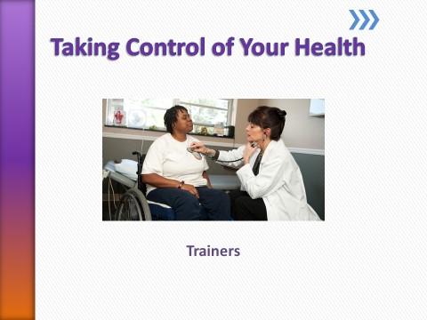 Title slide for the "Taking Control of Your Health" training